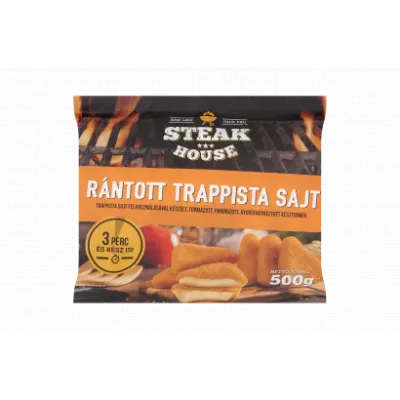 Steak House gyorsfagyasztott rántott trappista sajt, 500 g