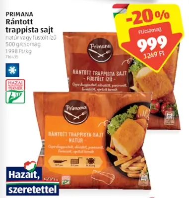 Primana rántott trappista sajt, 500g