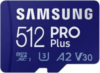 Samsung MicroSDXC 512GB PRO Plus + USB-adapter memóriakártya