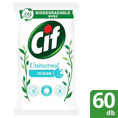 CIF Természet Receptje Törlőkendő Ocean, 2x60 db