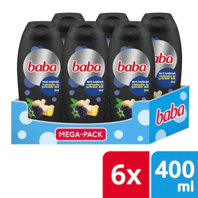 Baba Tusfürdő, többféle, 6x400ml + + Signal Integral 8 Nature elements Coco White fogkrém