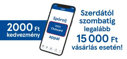 15000/2000 Ft kedvezmény ClubCard appal