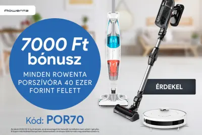 7 ezer Ft kedvezmény minden Rowenta porszívóra 40 ezer Ft felett