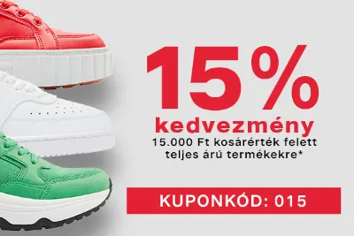 15% kedvezmény a teljes árú termékekre