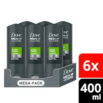 DOVE Men+Care Extra Fresh tusfürdő, 6x400 ml