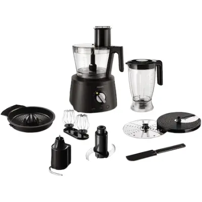 Philips Avance Collection HR7776/90 konyhai robotgép, 1300W, 2.4l edény, 1.5 l turmixgép, 12 sebességfokozat+Pulse, Fekete