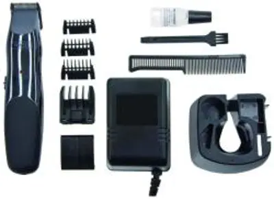 Wahl Rechargeable Groomsman Szakállvágó, Akkumulátor, 6 fokozat, Acél penge, Önélező, Fekete (9918-1416)