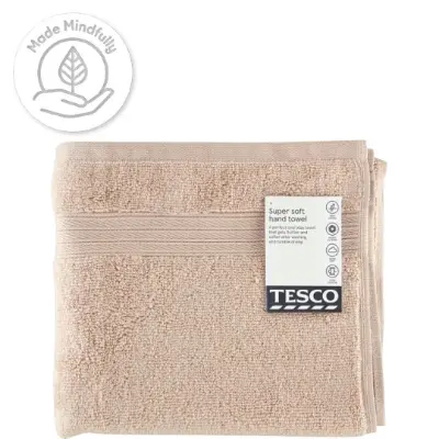 Tesco bézs kéztörlő 50 cm x 90 cm