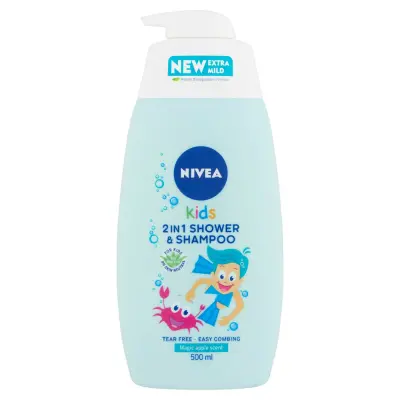 Nivea tusfürdő és sampon kids 2 in 1 fiúknak/lányoknak - 500 ml