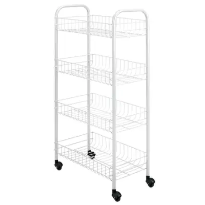 Metaltex MX340634 Pisa 4 szintes gurulós állvány, fehér