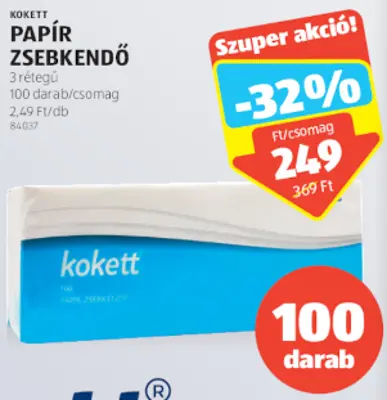 Kokett Papírzsebkendő