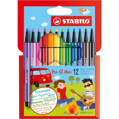 STABILO Pen 68 Mini filctollak, 12 szín