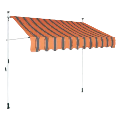 Balkon napellenző 2x1,2m rolleres narancs/szürke csíkos
