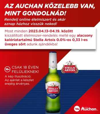 Ajándék Stella Artois sör minden élelmiszer-rendelés mellé