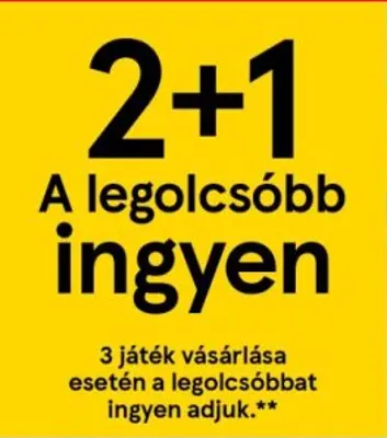 2+1 játék ingyen 3 vásárlása esetén
