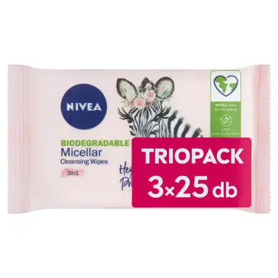 Nivea micellás arctisztító kendő trio 3x25 - 75 db