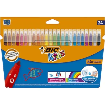 Bic Kid Couleur színes ultra lemosható filctoll, 24 db/szett