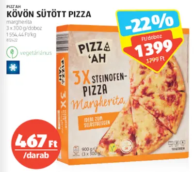 Pizz'ah Kövön sütött pizza (3x300g)