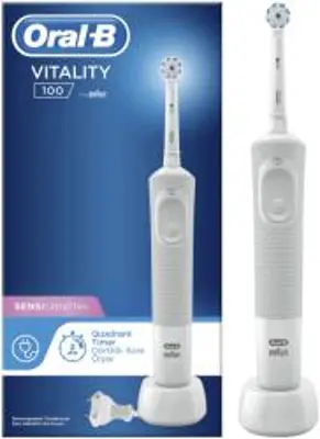 Oral-B D100 Vitality elektromos fogkefe Sensi fejjel, Fehér