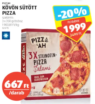 Pizz'ah Kövön sütött pizza (3x350g)