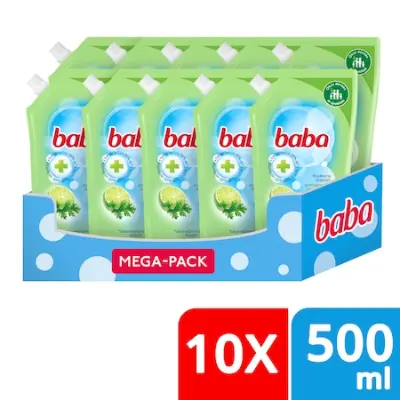 BABA folyékony szappan utántöltő, antibakteriális lime illattal, 10x500 ml