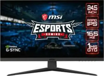 MSI Optix G251F Gaming Monitor, 24, 5", FHD, Rapid IPS, 165hz, 1ms, 400nits, G-sync, 1x DP, HDMI, fekete (OptixG251F)