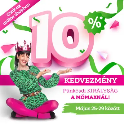 Extra 10%* kedvezmény online