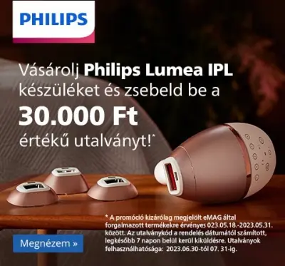 Philips Lumea IPL készülékek mellé 30 ezer Ft utalvány jár