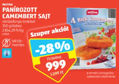 Milfina paírott Camembert sajt, 350g