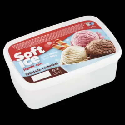 Ledo Soft Ice csokoládé, vanília és eper ízű jégkrém 2000 ml