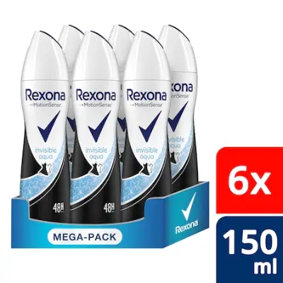 REXONA Invisible Aqua női izzadásgátló dezodor, 6x150ml