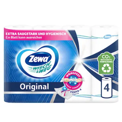 Zewa Wisch & Weg Original/Sparblatt háztartási papírtörlő, 2 rétegű, 4 tekercs