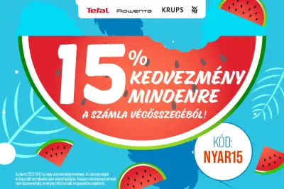 15% kedvezmény a számla végösszegére