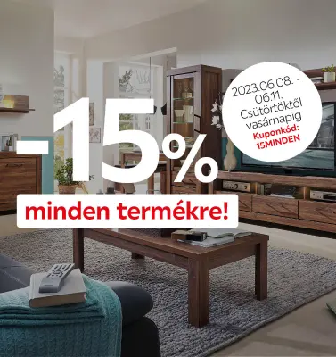 15% kedvezmény majdnem mindenre