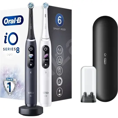 Oral-B iO Series 8 Duo Black Onyx & White Alabaster Mágneses fogkefe elektromos