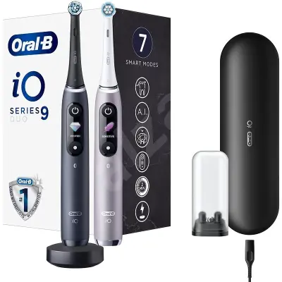 Oral-B iO Series 9 Duo Black Onyx & Rose Quartz Mágneses fogkefék elektromos fogkefe