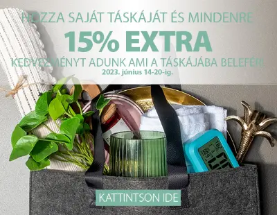 Extra 15% kedvezmény mindenre ami a saját táskádba belefér