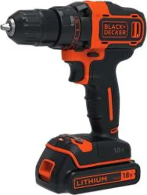 Black & Decker BDCDD186KB-QW akkumulátoros fúró- és csavarozógép, 18 V, 40 Nm, 1400 RPM, 10 mm-es tokmány, 2 akkumulátor, töltő