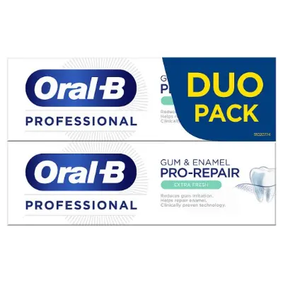 Oral-B Professional Extra Fresh Fogínyvédő És Zománchelyreállító Fogkrém, 2x75ml