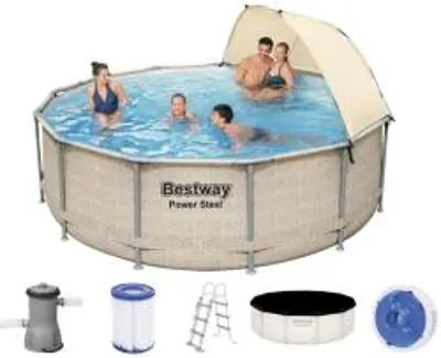 Bestway Power Steel fémvázas medence szett tetővel 396x107 cm