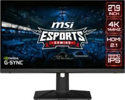 MSI Optix MAG281URF Gaming monitor 28", IPS, 4k, 144hz, G-Sync, HDR, 10bit, DP, HDMI 2.1, USB-C, USB, Pivot, Fekete