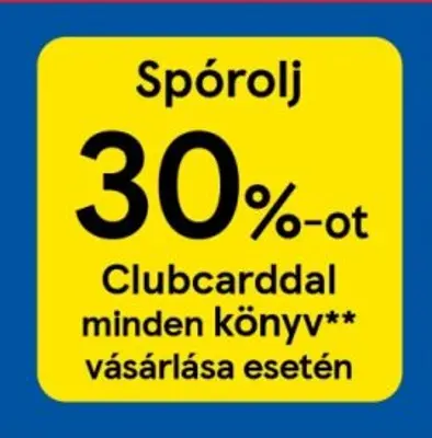 30% kedvezmény a könyvek árából Clubcarddal