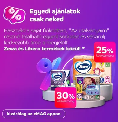 25-30% kedvezmény megjelölt Zewa, Libero termékekre