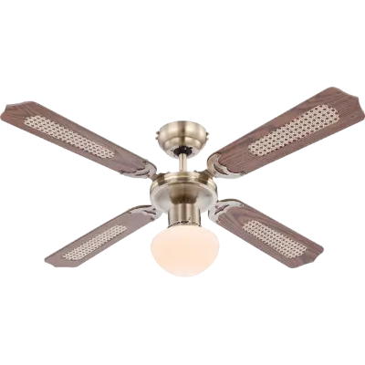 Mennyezeti ventilátor 107,7cm 1xe27 50w antik réz, opálüveg, mdf lapátok