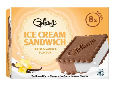 Gelatelli Kekszes szendvicsjégkrém, 8x120 ml