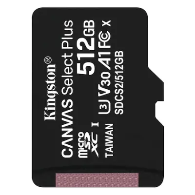 Kingston 512GB SD micro Canvas Select Plus (SDXC Class 10 A1) (SDCS2/512GBSP) memória kártya