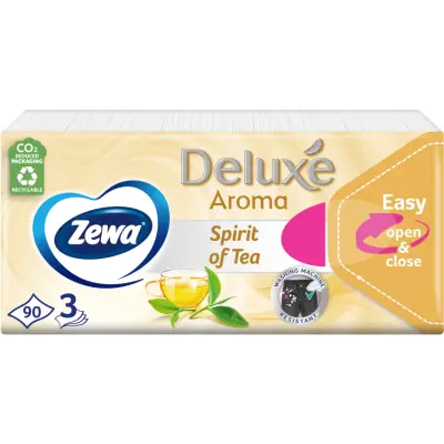 Zewa Deluxe Spirit Of Tea illatosított papír zsebkendő 3 rétegű 90 db