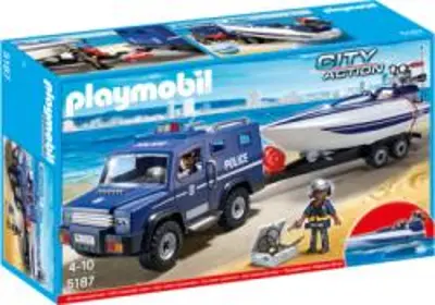 Playmobil 5187 Rendőrségi autó motorcsónakkal építőjáték