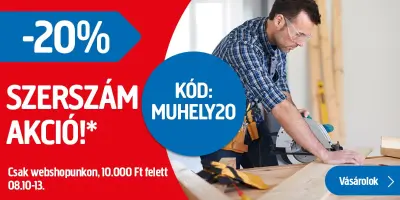 20% kedvezmény "műhely"-kategóriákra