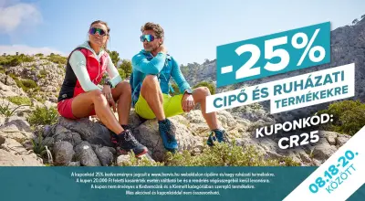 25% kedvezmény cipőkre és ruházatra 20 ezer Ft felett